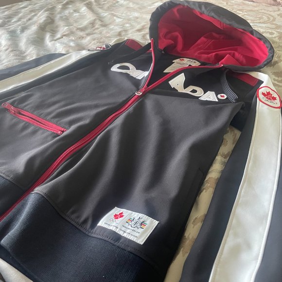 Women's 2010 Team Canada HBC Olympic Zip up Soft Shell Poly Hoodie Jacket - Picture 3 of 10